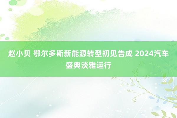 赵小贝 鄂尔多斯新能源转型初见告成 2024汽车盛典淡雅运行