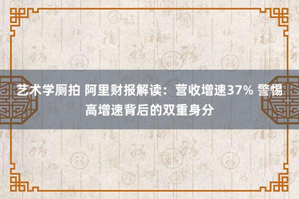 艺术学厕拍 阿里财报解读：营收增速37% 警惕高增速背后的双重身分