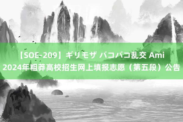 【SOE-209】ギリモザ バコバコ乱交 Ami 2024年粗莽高校招生网上填报志愿（第五段）公告