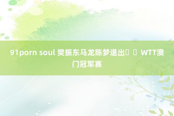 91porn soul 樊振东马龙陈梦退出​​WTT澳门冠军赛