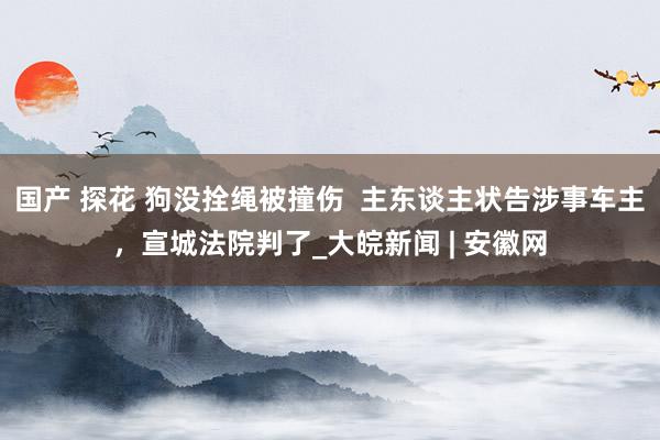 国产 探花 狗没拴绳被撞伤  主东谈主状告涉事车主，宣城法院判了_大皖新闻 | 安徽网