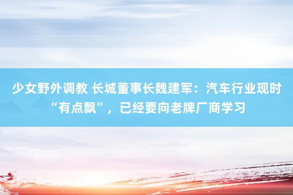 少女野外调教 长城董事长魏建军：汽车行业现时“有点飘”，已经要向老牌厂商学习