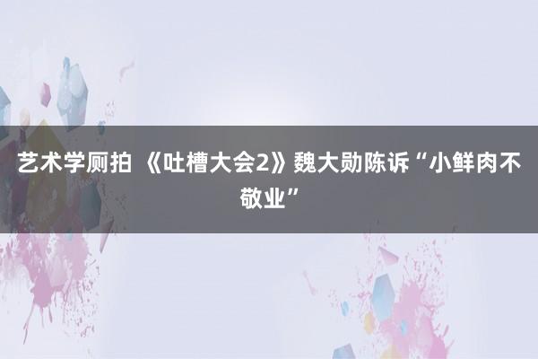 艺术学厕拍 《吐槽大会2》魏大勋陈诉“小鲜肉不敬业”